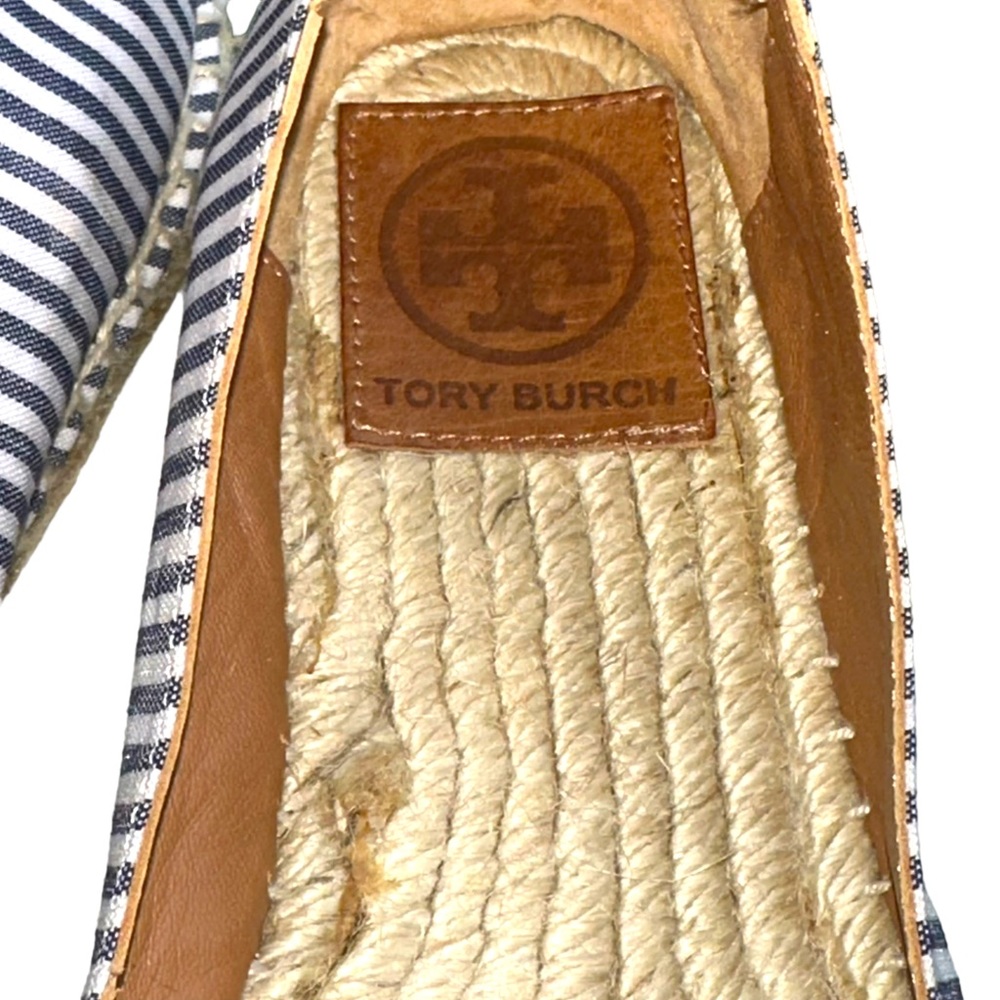 Tory Burch - Embellished blue/white striped Espadrilles, size 7 - Picture 7 of 12